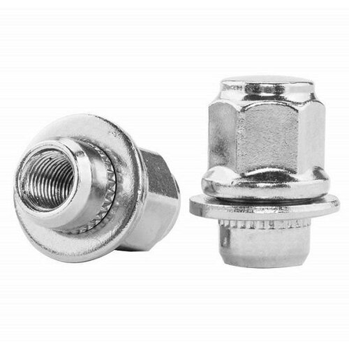 Набор гаек M12x1,25; H37,5мм; Ключ 21мм; Закрытая; Хром, 4 шт