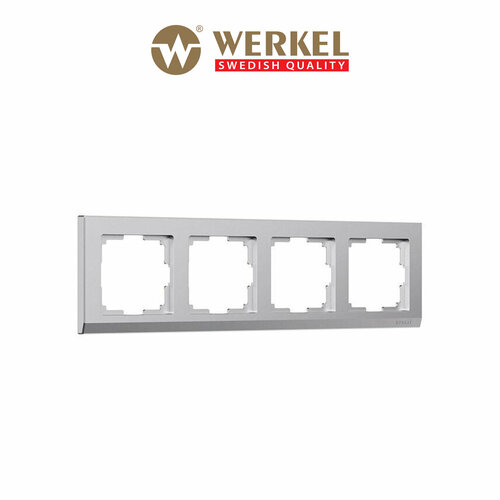 Рамка из пластика на 4 поста Werkel Stark W0041865 серебряный матовый рамка из пластика на 3 поста werkel stark w0031865 серебряный матовый