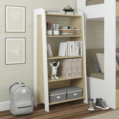 Стеллаж с полками для книг для игрушек в детскую в спальню в гостиную Есэндвич art Лаворо 70х40х140 см ПикардБелый 11890₽