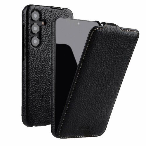 Кожаный чехол флип Melkco Jacka Type для Samsung Galaxy S24, черный чехол флип кейс для телефона samsung sm g900 galaxy s5 кожа цвет чёрный melkco jacka type black