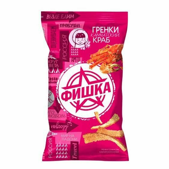 Гренки ржано-пшеничные Фишка Камчатский краб 120 г