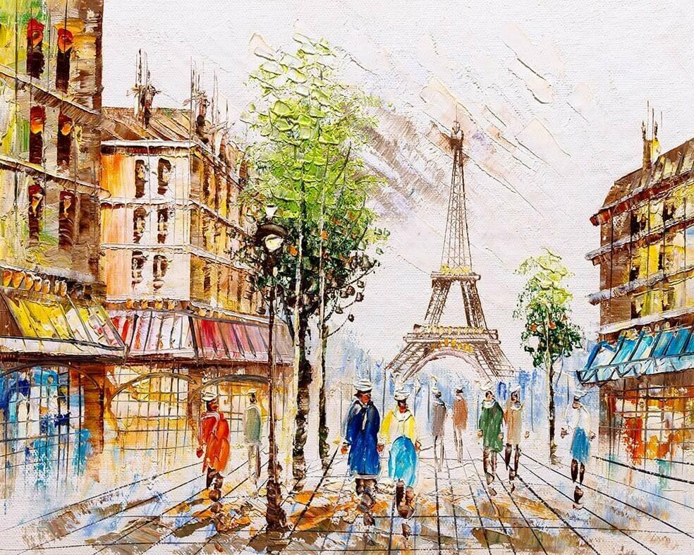 Картина по номерам "Париж в лучах света" 40 x 50 см