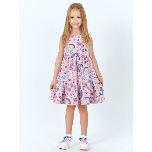 фото Платье ketmin детское в садик летнее хлопок, размер 116, розовый