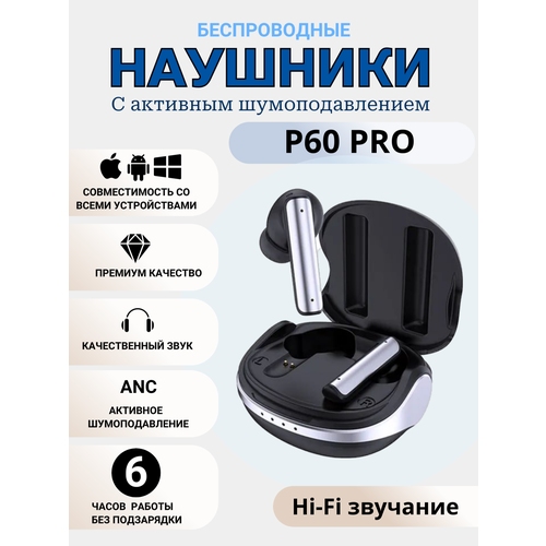 Наушники беспроводные PJD P60Pro ИгровыеСпортивныеАктивное шумоподавлениечерный 2590₽