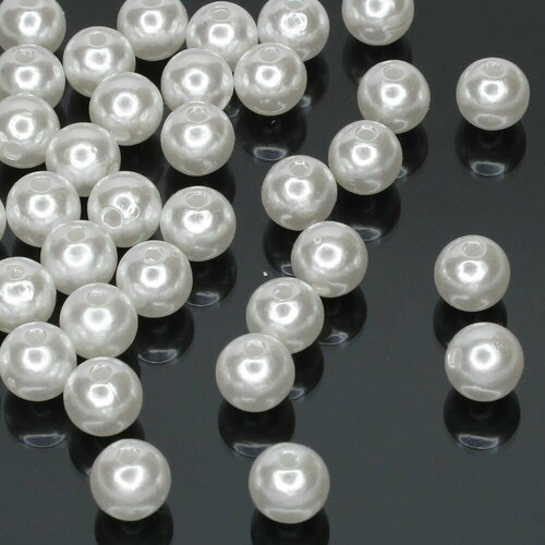 Бусины акриловые круглые белые Медея диаметр 10 мм 150 шт ВсемБусики 339₽