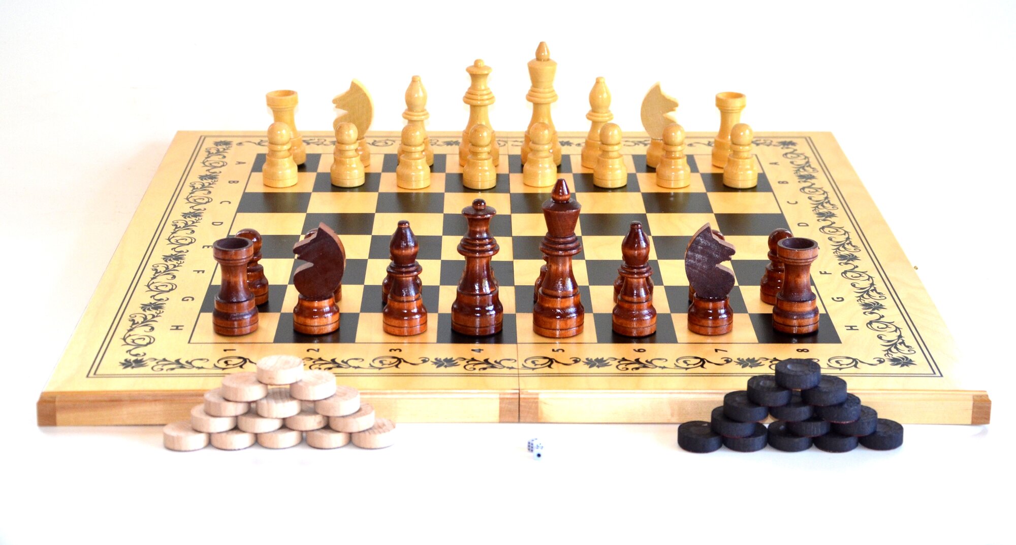 Шахматы, нарды и шашки Аристократ, 60х60, светлый тон дерева