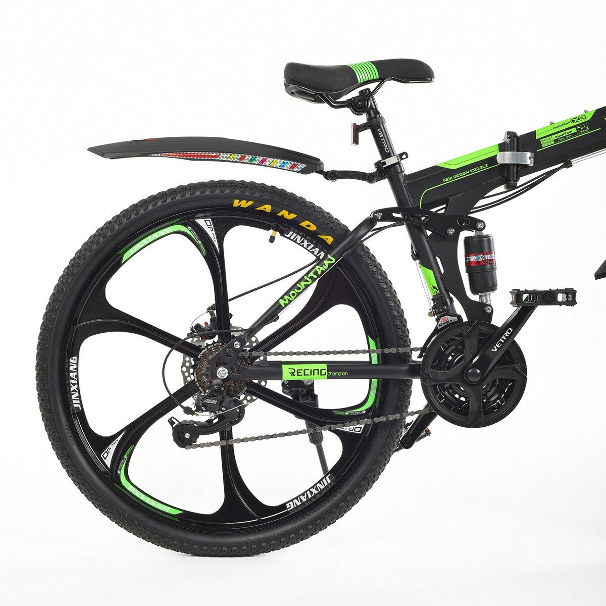 Складной велосипед VETRO TITAN 26" 2024 17" на рост 150-180 , черный зеленый