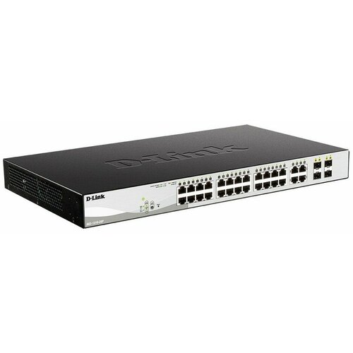 Коммутатор D-Link DGS-1210-28PF5A Настраиваемый L2 коммутатор с 24 портами 101001000Base-T и 4 комбо-портами 1001000Base-TSFP 24 порта 105930₽