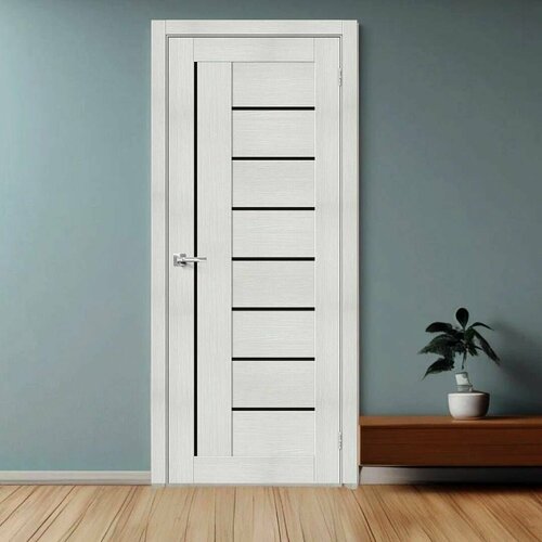 Межкомнатная дверь BV 29 Bianco 600х2000 черное стекло комплект 13320₽