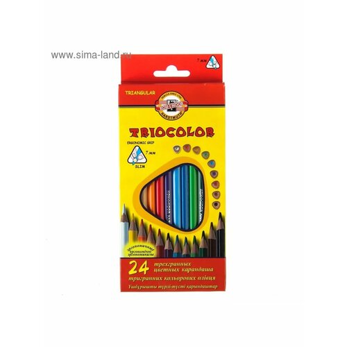 Карандаши цветные разноцветные 24 цв 1635₽