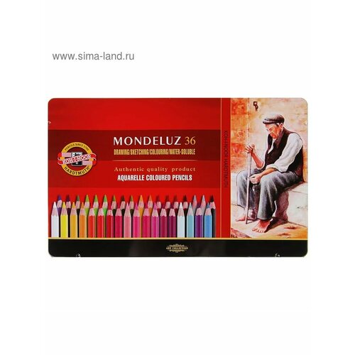 Карандаши акварельные набор 36 цветов Mondeluz 3725 6638₽