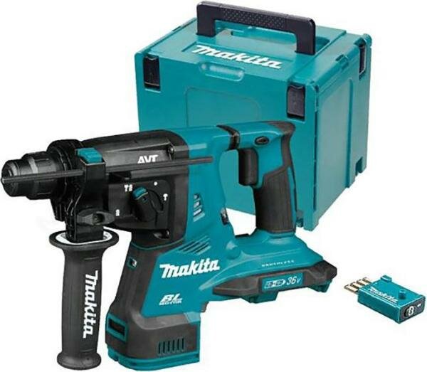 Makita DHR282ZJU Перфоратор аккумуляторный (б\\\\щ, SDS+,36В д\\\\2-х ак18В, Li-ion,3р,2.8Дж,0-5000у\\\\м, AVT, AWS, Bluet,5кг, б\\\\ак, з\\\\у, MakPac) [DHR