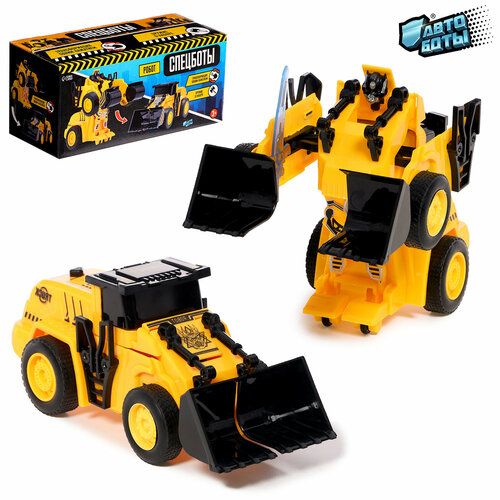 Робот «Погрузчик», инерционный, трансформируется при столкновении синий, розовый, голубой, белый, черный, красный, желтый