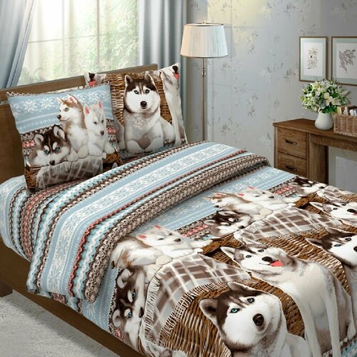 Наволочки Швейное производство Виктория Хаски хлопок 100 50x70 см 700₽