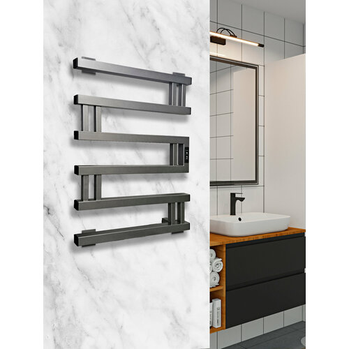 Полотенцесушитель электрический с терморегулятором INDIGO 60/50, правый, квадратная труба