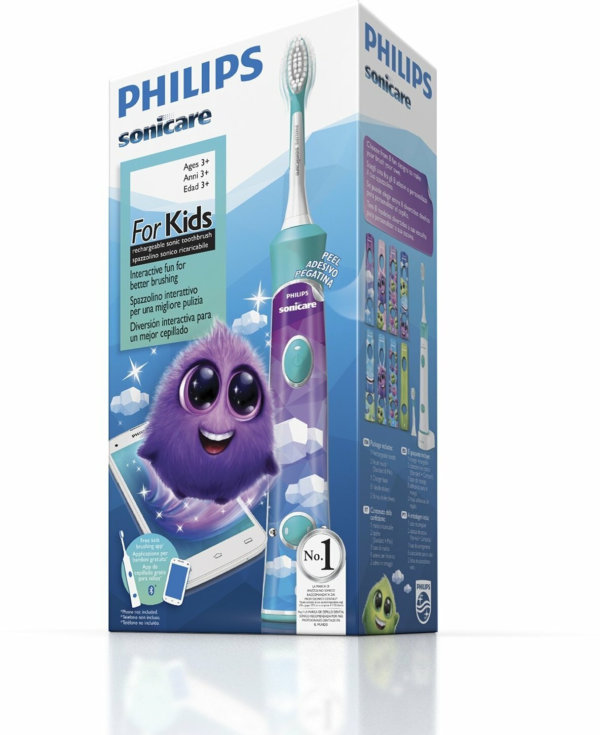 Картинки Зубная щетка Philips Sonicare For Kids электрическая с поддержкой Bluetooth HX6322/04
