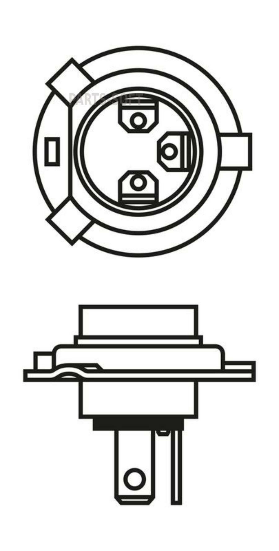Лампа автомобильная Bosch Н4 Ultra White 4200K, 1 шт, 1987301089 .