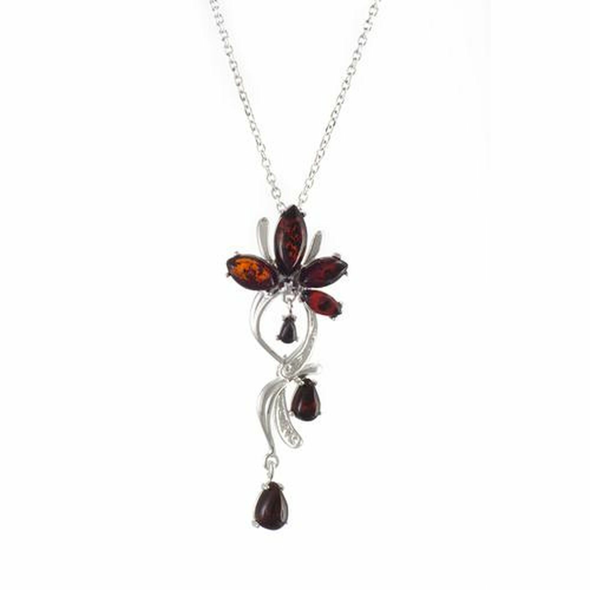 Серебряная подвеска DIAMANT-ONLINE 928041115ac-к с янтарём