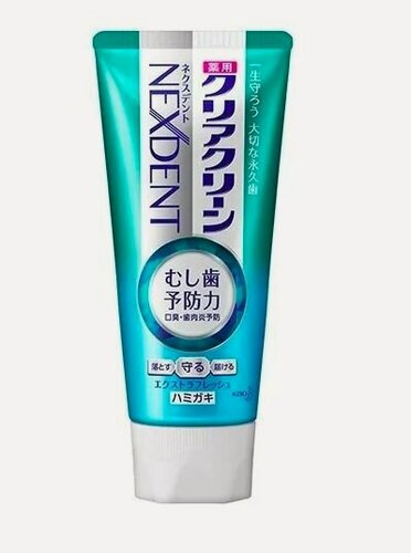 Изображение товара KAO "Clear Clean NEXDENT Extra Fresh" Лечебно-профилактическая зубная паста с микрогранулами и фтором, комплесного действия (экстра свежесть), 120гр.