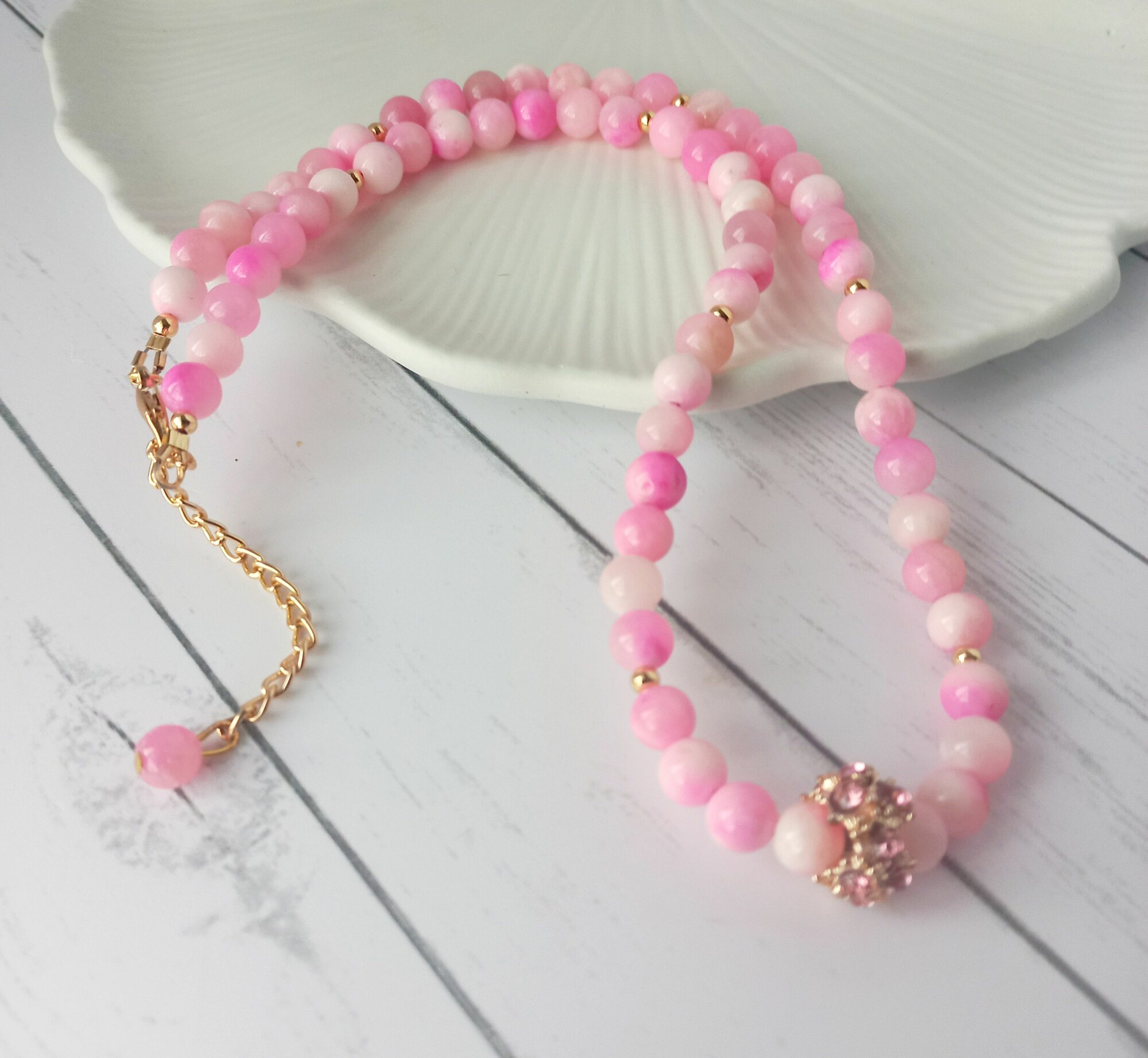 Бусы, кунцит, комплект