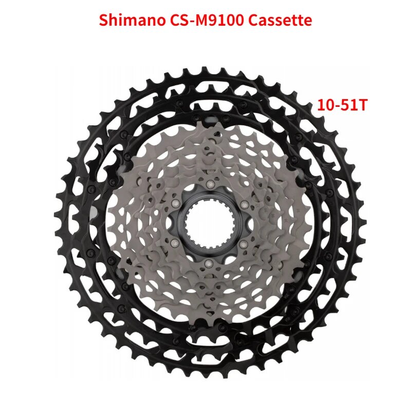 Shimano XTR CS M9100 M9101 Кассета 12-скоростная муфта свободного хода 10-45T 10-51T MTB M9100 M9101 Кассетная звездочка для горного велосипеда Черный