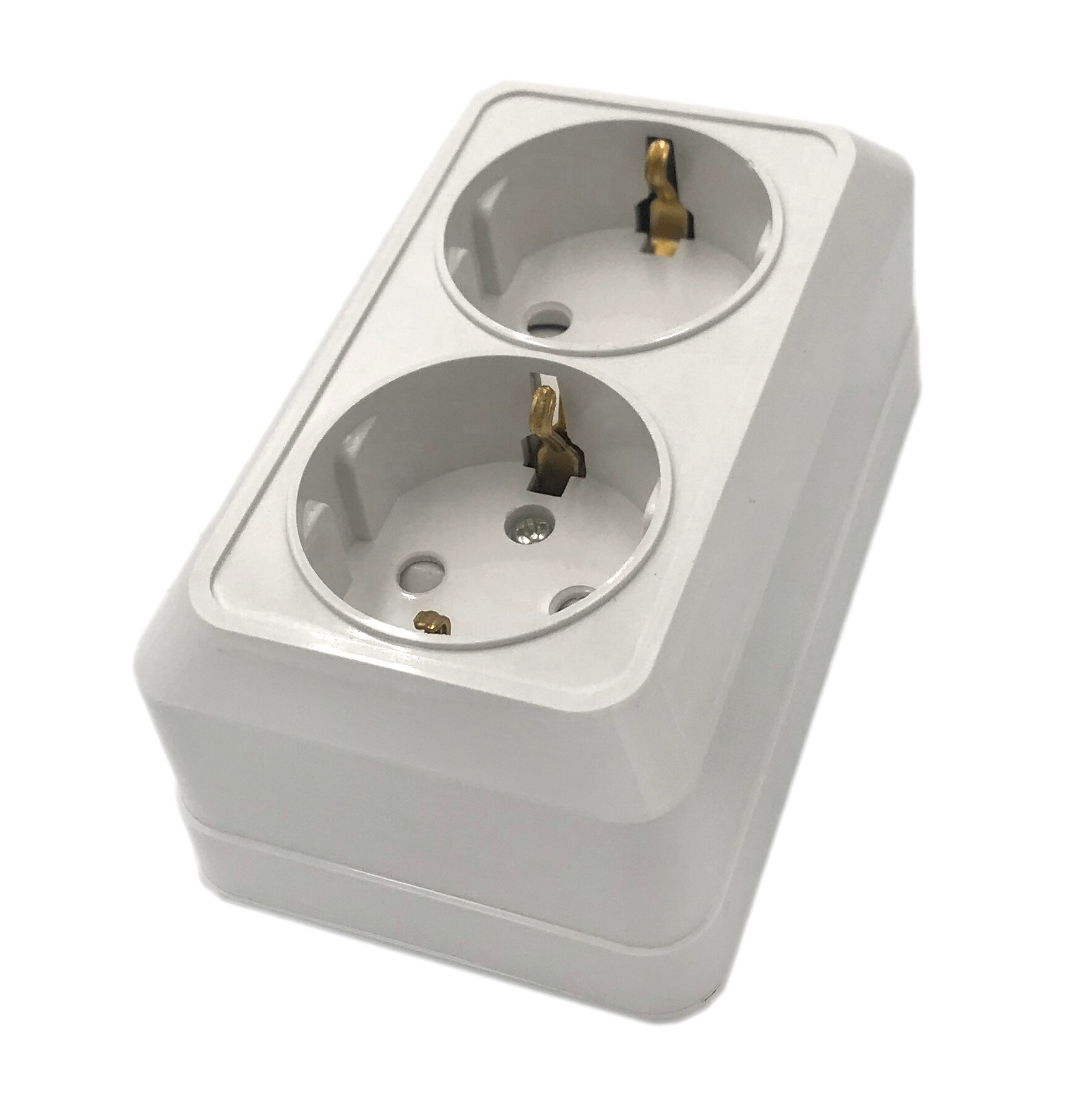 Розетка "Color", сдвоенная, 250В, 16А, для открытой проводки, цвет белый