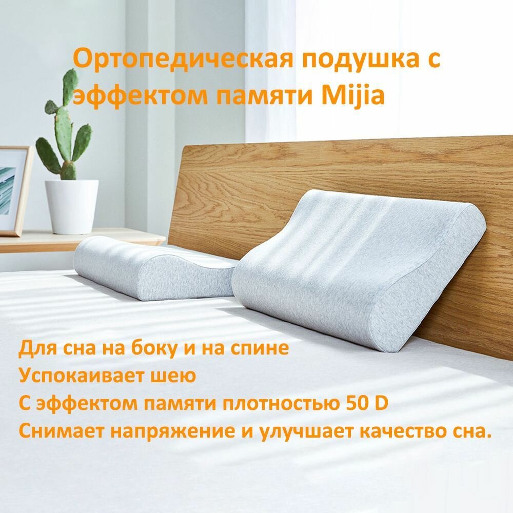 Картинки Ортопедическая подушка с эффектом памяти Xiaomi Mijia Neck Memory Pillow (MJYZ018H)