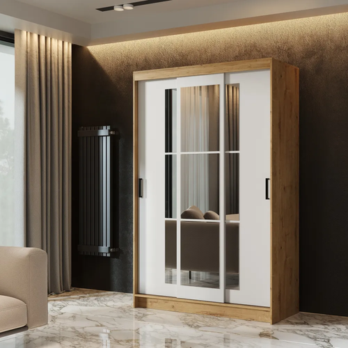 Шкаф-купе Тайм 2 дуб вотанбелый ЛДСП 1310х2000х500 мм для дома и дачи 13299₽