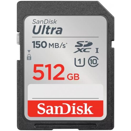 512Gb SanDisk Ultra SDXC Class 10 UHS-I U1 150 MB/s