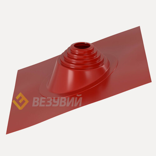 Изображение товара Кровельный проходник для дымохода "ВЕЗУВИЙ" №110 (д.75-200мм 420х420мм) угл, силикон Красный