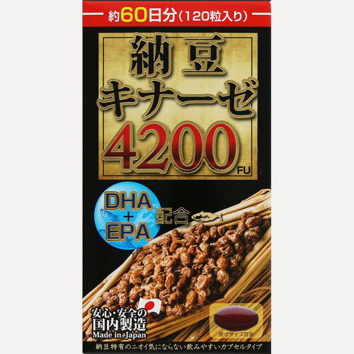 Изображение товара Наттокиназа Maruman DHA EPA, для сердечно-сосудистой системы, 120 капсул