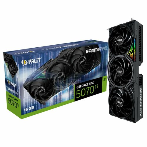 Видеокарта Palit RTX5070Ti GAMINGPRO 16GB GDDR7 256bit 3xDP HDMI 3FAN RTL 114415₽