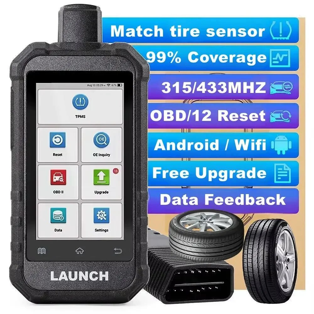 LAUNCH X431 Creader TPMS 5011 V2 Датчик программирования давления в шинах Сканер Поддерживает все 315/433 МГц с 12 сервисными функциями, TPMS 5011 V2 — фото 1
