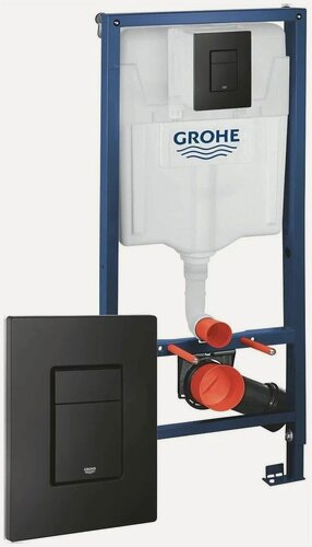 Изображение товара 38811KF0 Solido 3 в 1 в сборе для подвесного унитаза, H 1.13 м (Rapid SL 38528001 + панель 38966KF0 (матовый черный) + компл креплений)