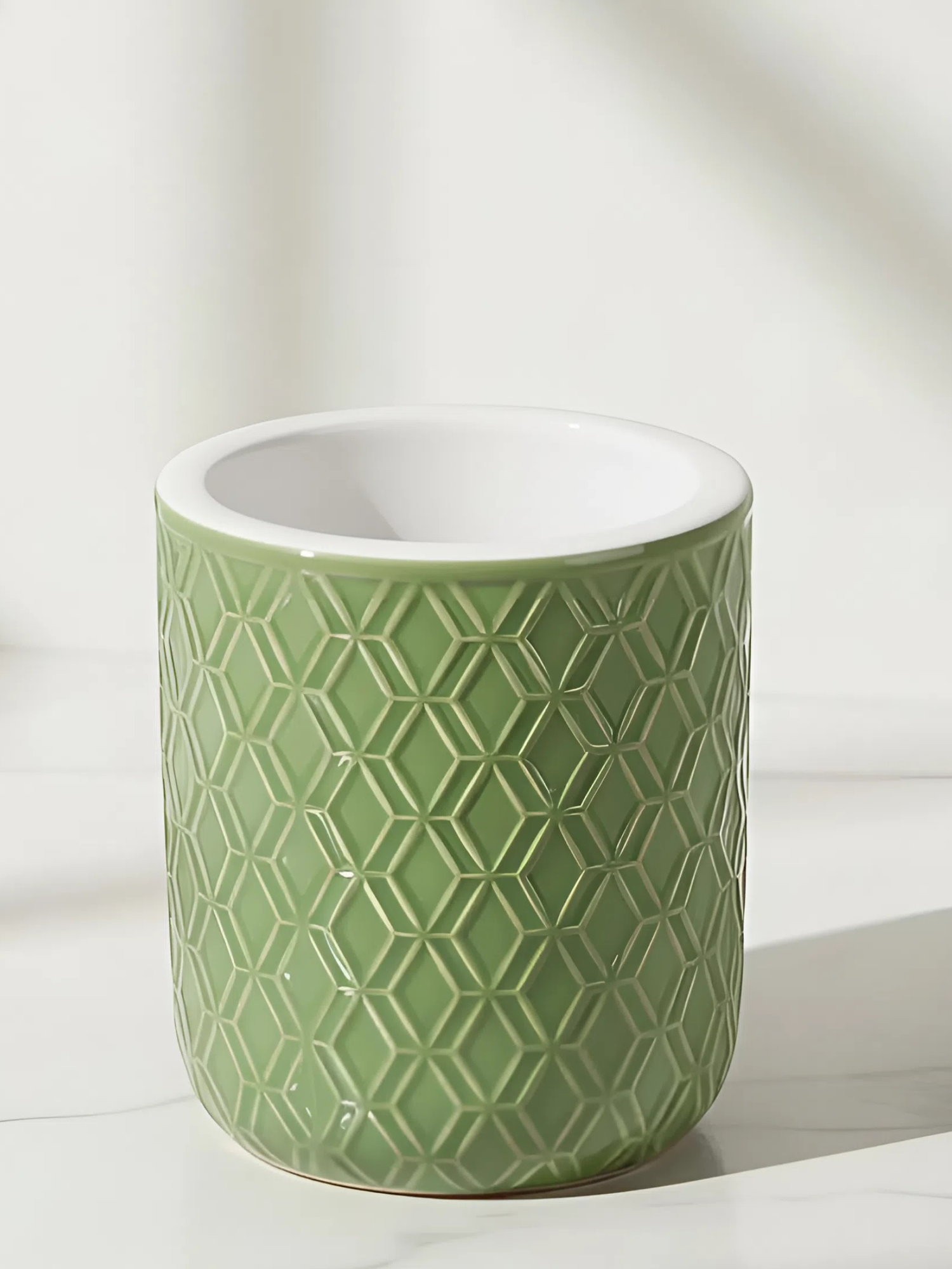 Ершик для унитаза напольный PERFECTO LINEA Oasis с подставкой 35-757004 зеленый — фото 1