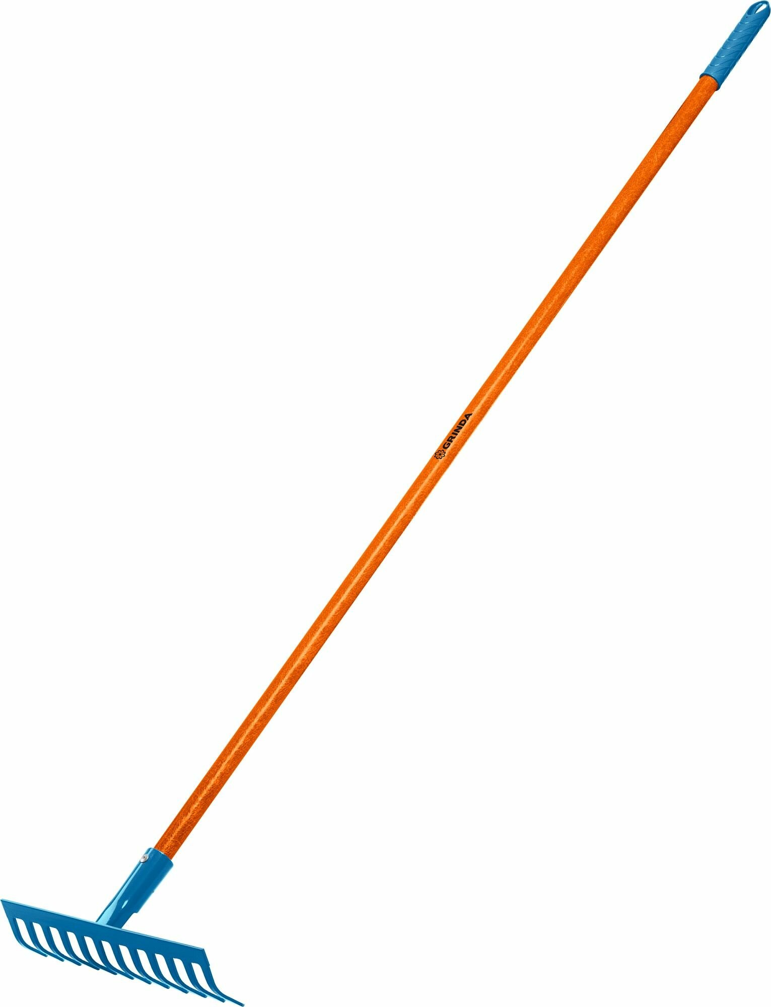 Садовые грабли GRINDA PR-12S FIBER 310х80х1500 мм 12 зубцов углеродистая сталь фибергласовый черенок PROLine 39652