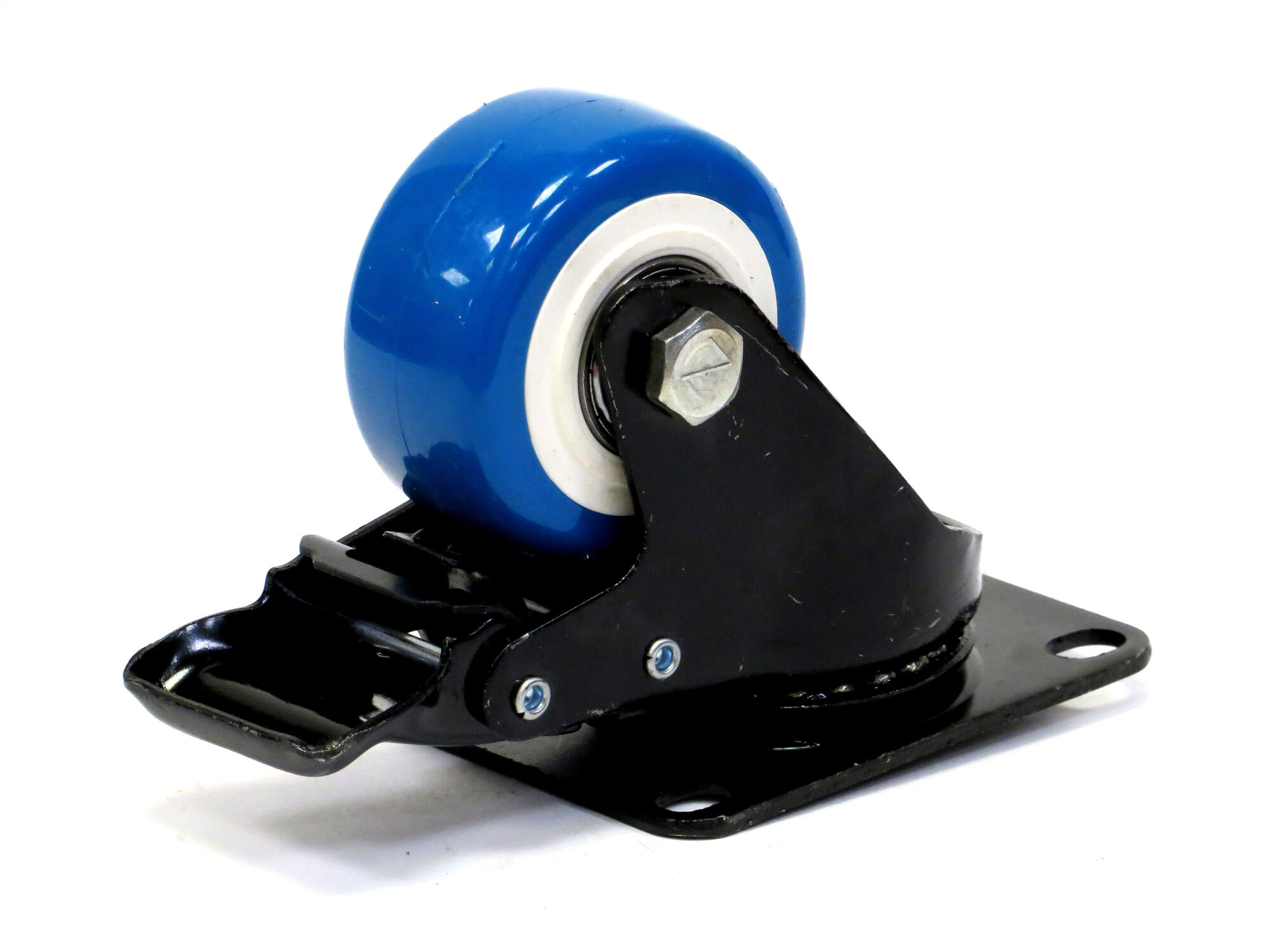 Колесо поворотное HC-3302-PUR-065-F-BL (г/п 85кг Ф 65мм) крепление платформа с тормозом