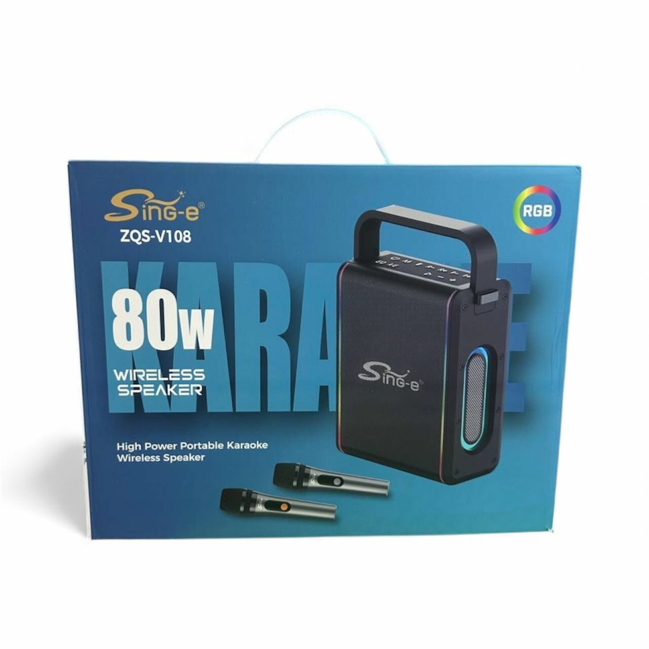 Sing-E V108 Микрофон караоке 2шт с колонкой, портативная караоке система 80W