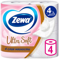 Туалетная бумага Zewa Ultra Soft, 4 слоя, 4 рулона