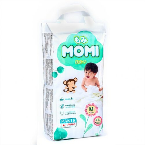 фото Подгузники трусики детские momi monkey 3 m 6-10 кг, 44 шт