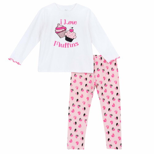 Пижама Chicco, размер 110, белый, розовый