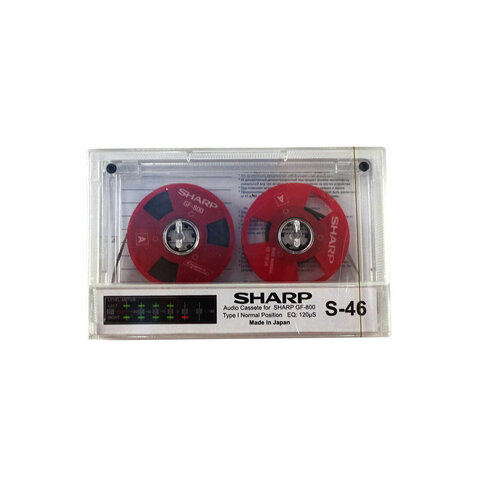 Аудиокассета SHARP GF-800 с красными боббинками аудиокассета sharp с белыми боббинками с 3 окнами второй вариант