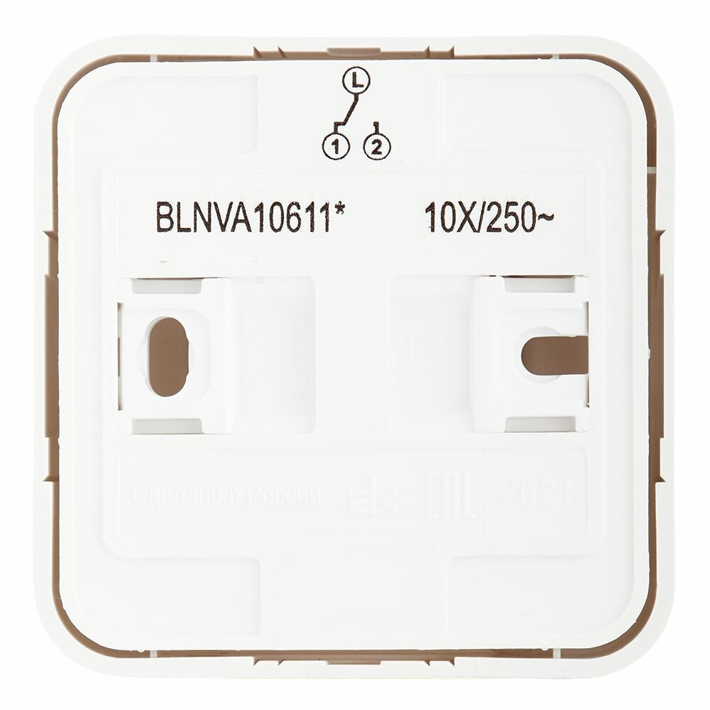 Переключатель Blanca 10А 250B проходной одноклавишный IP20 Schneider Electric/Systeme Electric с подсветкой открытый монтаж изолированная пластина белый Шнайдер - фото №4