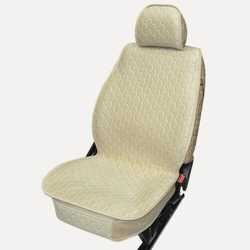 Изображение товара Накидки-чехлы для Киа Рио (2009 - 2011) седан / Kia Rio на передние сиденья Luxe Soty, Велюр, Бежевый.