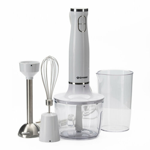 Погружной блендер Gressel GRB-4001 3 насадки 2 скорости защита от перегрева белый 249000₽