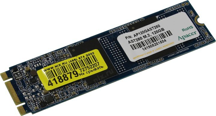 Накопитель SSD M.2 2280 Apacer AST280 120GB TLC SATA 6Gb/s 500/470MB/s IOPS 23K MTBF 1.5M RTL - фото №17