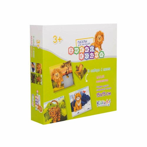 Пазл KiddieArt Дикие кошки 4в1 31деталь C22030