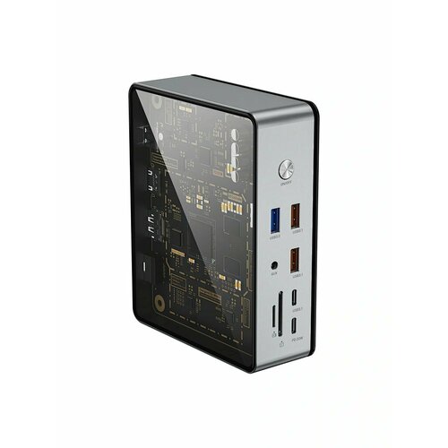 Док-станция WiWU Matrix 16-в-1 Type-C W1601 orico прозрачный 11 в 1 usb c док станция type c к 4k30hz hdmi com адаптер pd100w sd tf usb 3 0 концентратор сплиттер для macbook