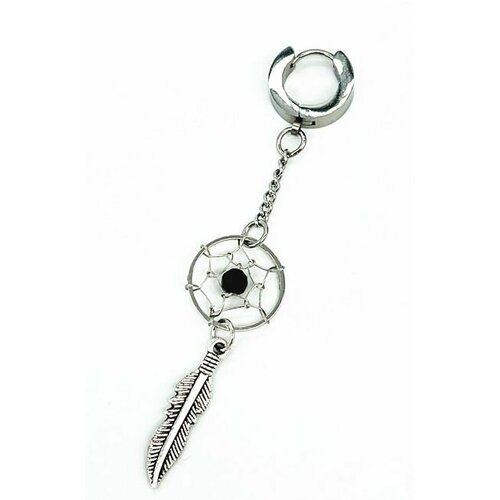 Серьги , размер 50 мм, серебряный