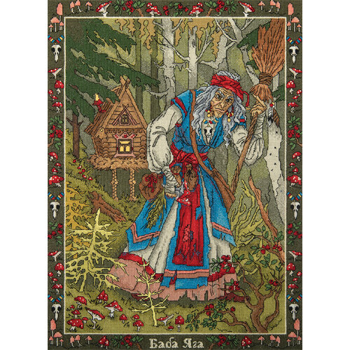 Набор для вышивания PANNA Золотая серия VS-7408 Славянская мифология. Баба Яга 36.5 х 27 см